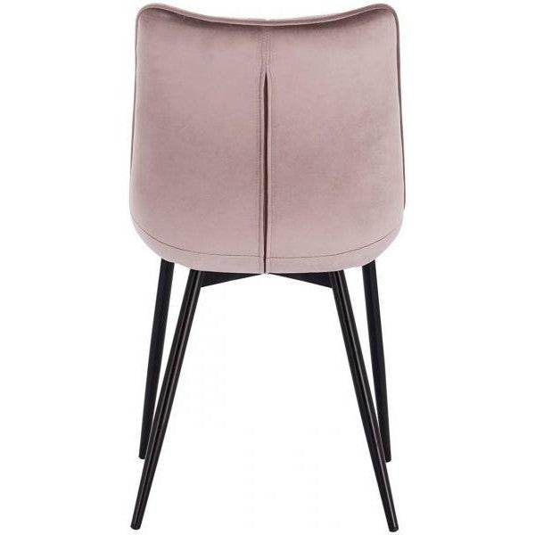 4er-Set Küchenstuhl mit Rückenlehne aus Samt Metallbeine Elif rosa - Palo24
