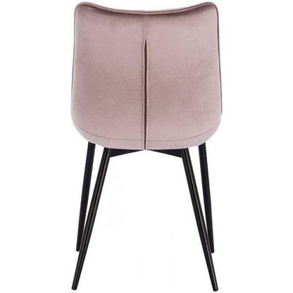 4er-Set Küchenstuhl mit Rückenlehne aus Samt Metallbeine Elif rosa - Palo24