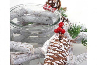 Adventskranz Stern, Weihnachtsdeko Tischdeko, Holz mit Kerzenglas 40x40x12cm weiss-grau - Palo24