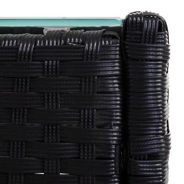 Poly-Rattan Gartentisch Halden, Beistelltisch Tisch mit Glasplatte ~ anthrazit - Palo24