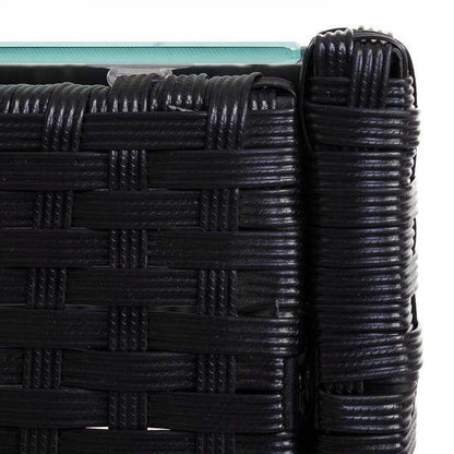 Poly-Rattan Gartentisch Halden, Beistelltisch Tisch mit Glasplatte ~ anthrazit - Palo24