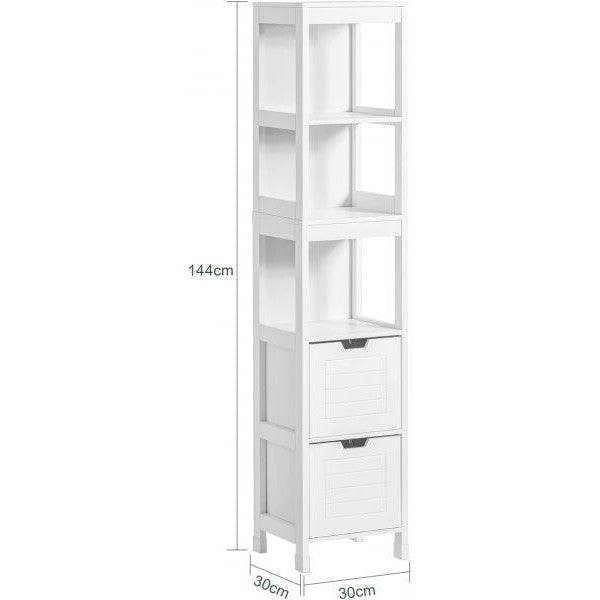 Bad Hochschrank | Badschrank Weiss | Badezimmermöbel Landhaus - Palo24