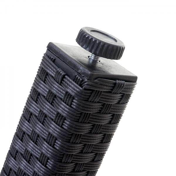 Poly-Rattan Gartentisch Cava, Esstisch Tisch mit Glasplatte, 160x90x74cm ~ anthrazit - Palo24