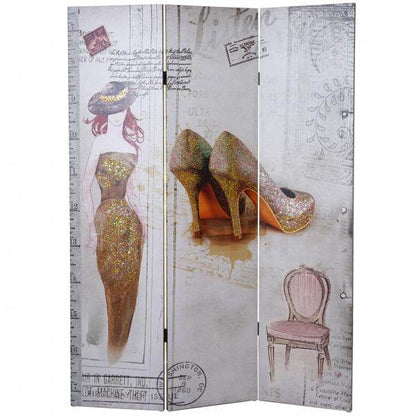 Foto-Paravent Vintage, Raumteiler Trennwand, Glitzer Retro Fashion FSC-zertifiziert ~ 180x120cm - Palo24