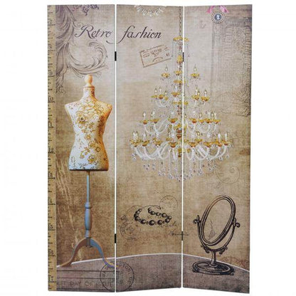 Foto-Paravent Vintage, Raumteiler Trennwand, Glitzer Retro Fashion FSC-zertifiziert ~ 180x120cm - Palo24