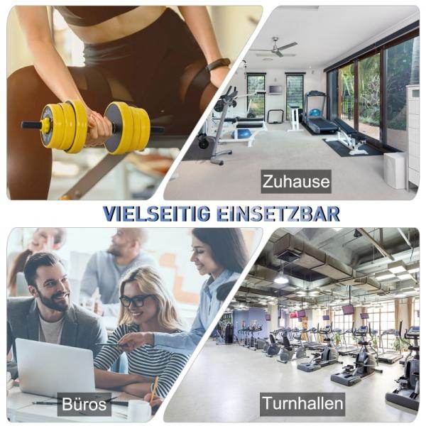 25 kg Hantel & Langhantel Einstellbare ergonomische 3-in-1 Hantelset 12 × Platten 2 × Kurze Stöcke 1 × Langer Stock - Palo24