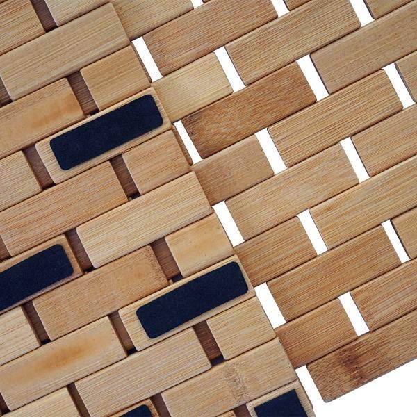 Badematte HWC-B18, Badezimmer Badvorleger Saunamatte, Bambus 79x50cm - Palo24