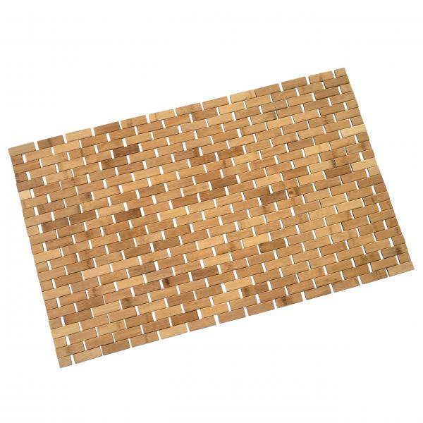 Badematte HWC-B18, Badezimmer Badvorleger Saunamatte, Bambus 79x50cm - Palo24