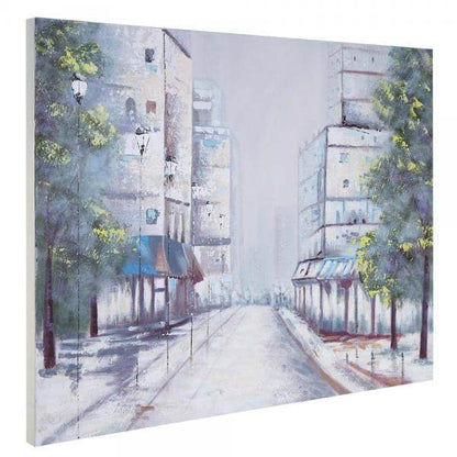Ölgemälde Ortschaft, 100% handgemaltes Wandbild Gemälde XL, 120x90cm - Palo24