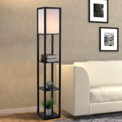Stehleuchte Stehlampe E27 bis 40W Holz Schwarz - Palo24