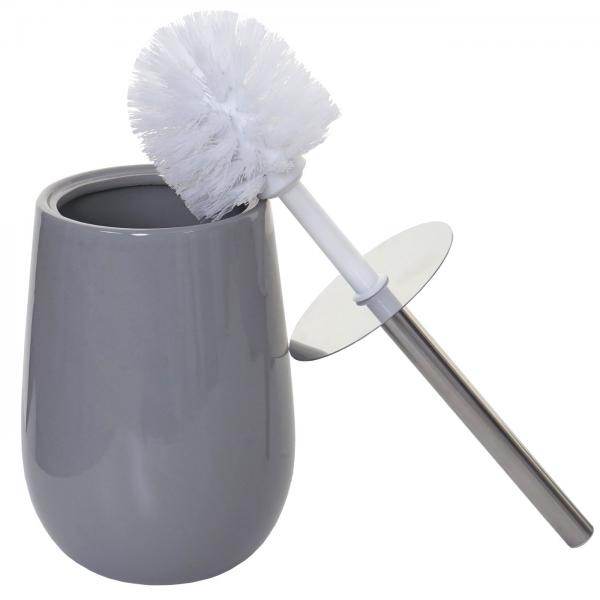 5-teiliges Badset HWC-C72, WC-Garnitur Badezimmerset Badaccessoires, Keramik ~ grau - Palo24