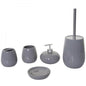 5-teiliges Badset HWC-C72, WC-Garnitur Badezimmerset Badaccessoires, Keramik ~ grau - Palo24