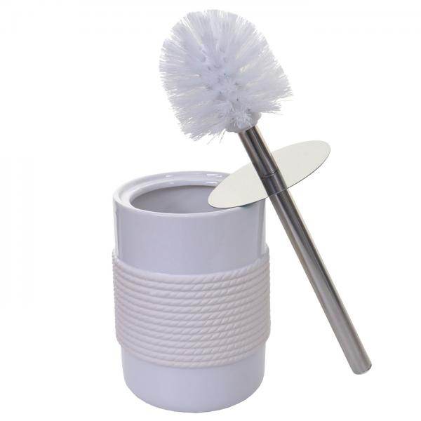 5-teiliges Badset HWC-C73, WC-Garnitur Badezimmerset Badaccessoires, Keramik ~ weiss - Palo24