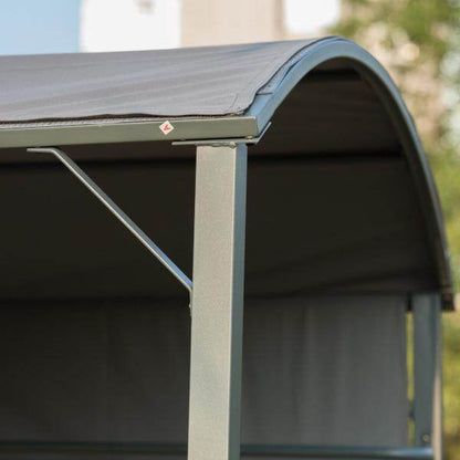 Grillpavillon BBQ-Pavillon mit 2 Ablagen Flammschutzdach Polyester Schwarz - Palo24