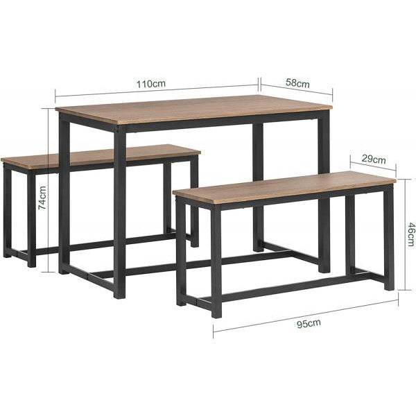 3-Teilig Essgruppe | Sitzgruppe | Küchentisch-Set - Palo24
