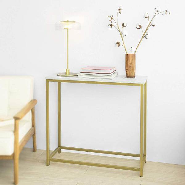 Konsolentisch mit goldenem Metallrahmen | Flurtisch | Sideboard - Palo24