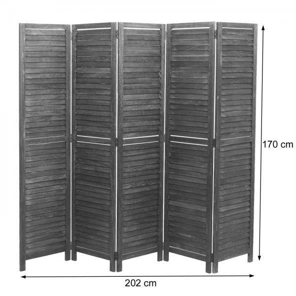 Paravent HWC-C30, Raumteiler Trennwand Sichtschutz, Shabby-Look Vintage, 170x205cm ~ braun - Palo24