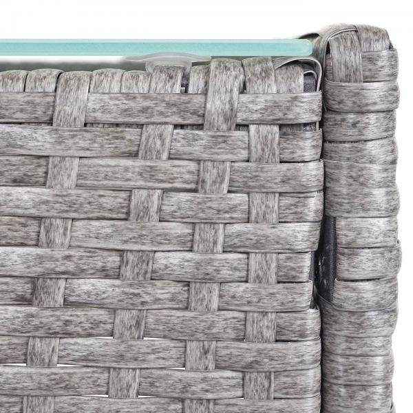Poly-Rattan Gartentisch Halden, Beistelltisch Tisch mit Glasplatte ~ grau - Palo24