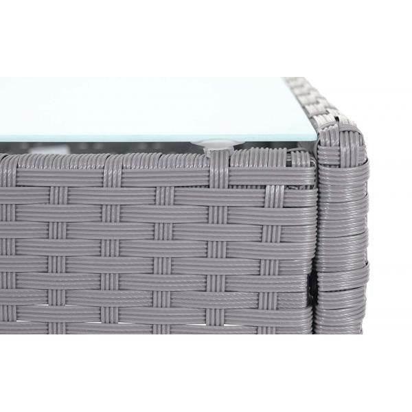 Poly-Rattan Garten-Garnitur HWC-D82, Sitzgruppe Lounge-Set ~ grau mit Kissen anthrazit - Palo24