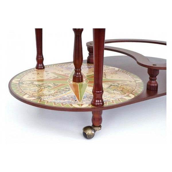Globusbar mit Tisch Minibar Hausbar Tischbar, Weltkugel Ø 42cm rollbar - Palo24