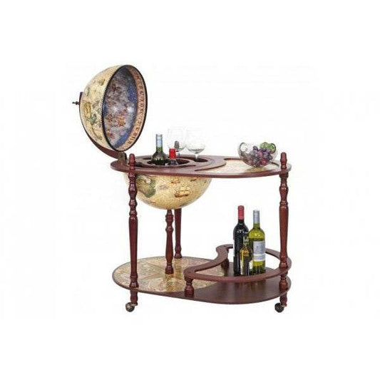 Globusbar mit Tisch Minibar Hausbar Tischbar, Weltkugel Ø 42cm rollbar - Palo24