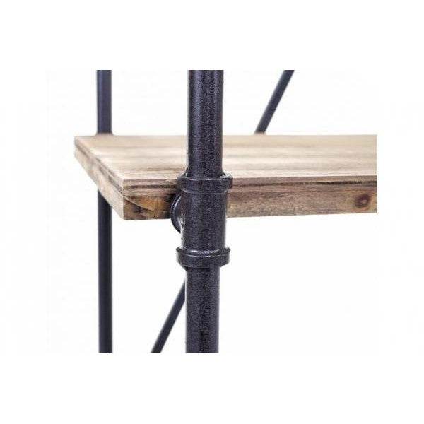 Standregal Bücherregal Wohnregal Ablageregal, Industriedesign 4 Ebenen Holz Metall - Palo24