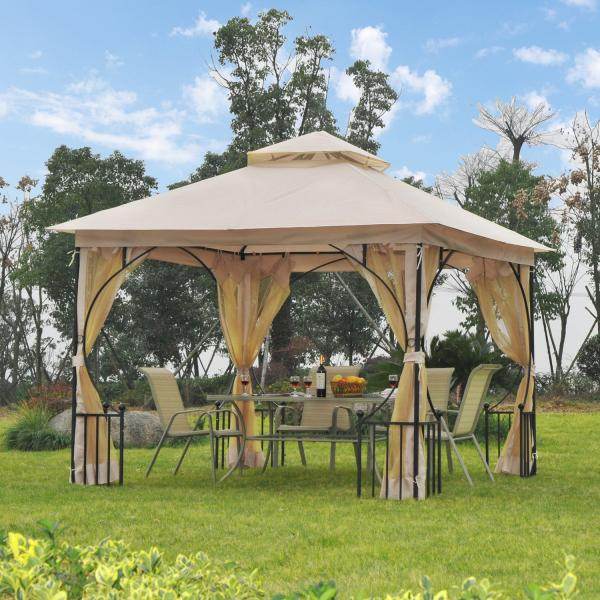 Gartenpavillon Partyzelt Festzelt Doppeldach 3x3m - Palo24