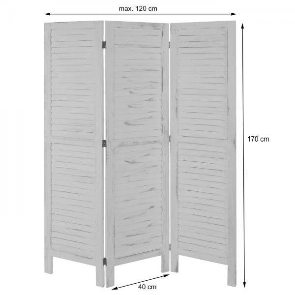 Paravent HWC-G30, Trennwand Sichtschutz Raumteiler, Shabby-Look 170x120cm ~ braun - Palo24