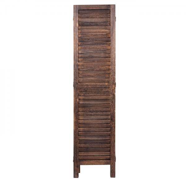 Paravent HWC-G30, Trennwand Sichtschutz Raumteiler, Shabby-Look 170x200cm ~ braun - Palo24