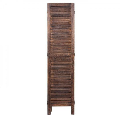 Paravent HWC-G30, Trennwand Sichtschutz Raumteiler, Shabby-Look 170x200cm ~ braun - Palo24