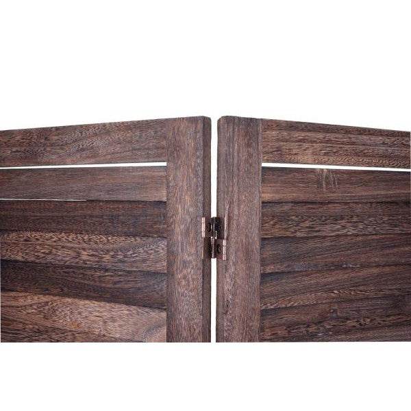 Paravent HWC-G30, Trennwand Sichtschutz Raumteiler, Shabby-Look 170x200cm ~ braun - Palo24