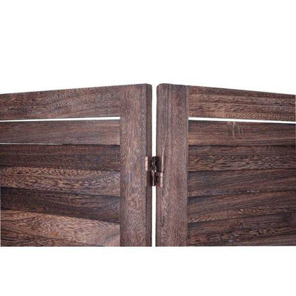 Paravent HWC-G30, Trennwand Sichtschutz Raumteiler, Shabby-Look 170x162cm ~ braun - Palo24