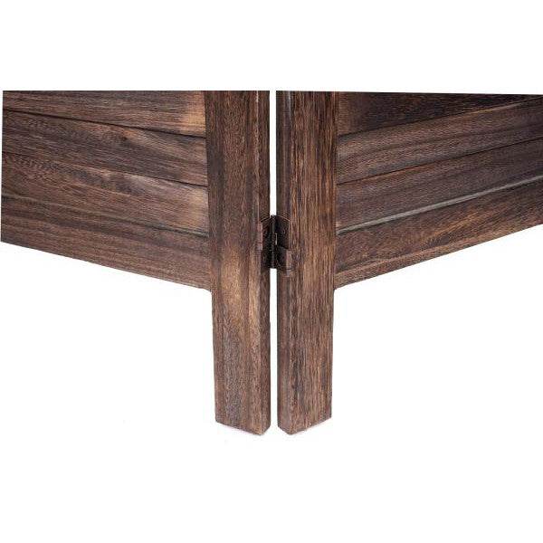 Paravent HWC-G30, Trennwand Sichtschutz Raumteiler, Shabby-Look 170x200cm ~ braun - Palo24