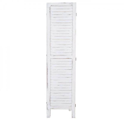 Paravent HWC-G30, Trennwand Sichtschutz Raumteiler, Shabby-Look 170x200cm ~ weiß - Palo24