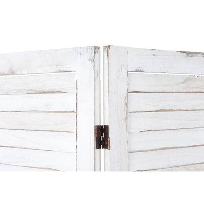 Paravent HWC-G30, Trennwand Sichtschutz Raumteiler, Shabby-Look 170x240cm ~ weiß - Palo24