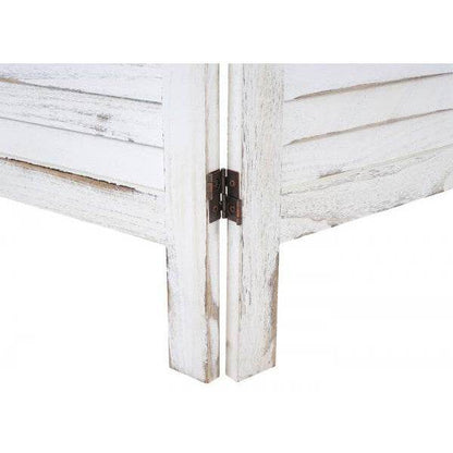 Paravent HWC-G30, Trennwand Sichtschutz Raumteiler, Shabby-Look 170x200cm ~ weiß - Palo24