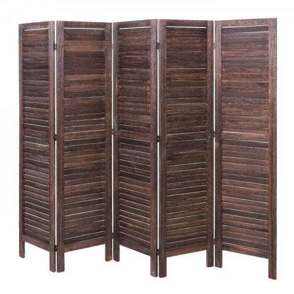 Paravent HWC-G30, Trennwand Sichtschutz Raumteiler, Shabby-Look 170x200cm ~ braun - Palo24