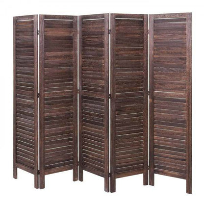 Paravent HWC-G30, Trennwand Sichtschutz Raumteiler, Shabby-Look 170x200cm ~ braun - Palo24