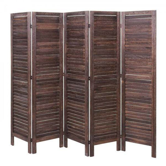 Paravent HWC-G30, Trennwand Sichtschutz Raumteiler, Shabby-Look 170x200cm ~ braun - Palo24