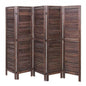 Paravent HWC-G30, Trennwand Sichtschutz Raumteiler, Shabby-Look 170x200cm ~ braun - Palo24