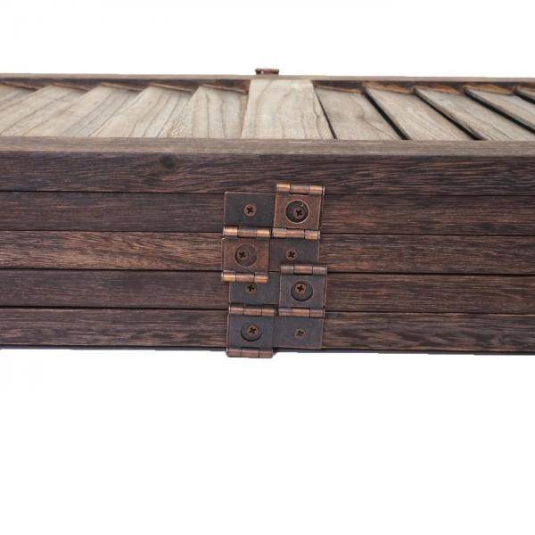 Paravent HWC-G30, Trennwand Sichtschutz Raumteiler, Shabby-Look 170x200cm ~ braun - Palo24
