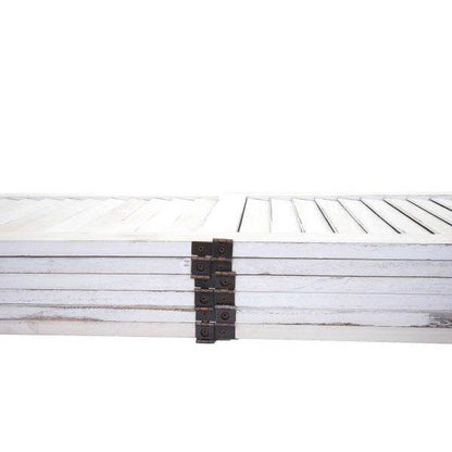 Paravent HWC-G30, Trennwand Sichtschutz Raumteiler, Shabby-Look 170x240cm ~ weiß - Palo24