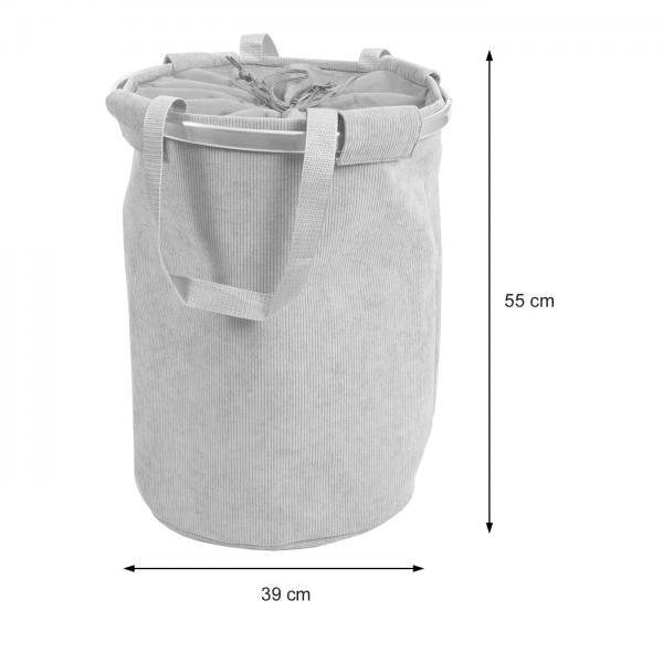Wäschesammler Wäschekorb Wäschesack Wäschebehälter mit Kordelzug, Henkel 65l ~ beige - Palo24
