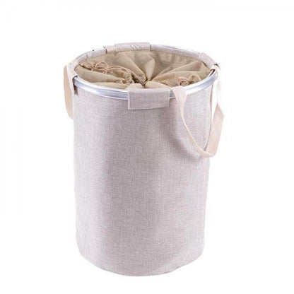 Wäschesammler Wäschekorb Wäschesack Wäschebehälter mit Kordelzug, Henkel 65l ~ beige - Palo24