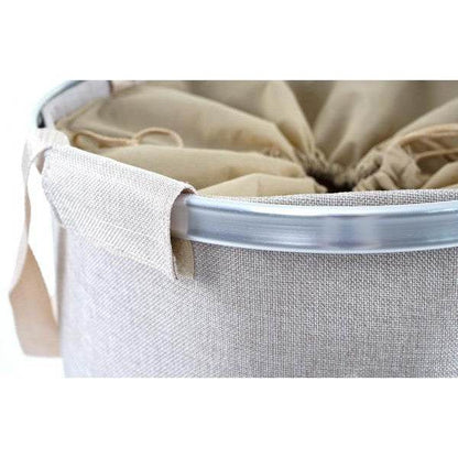 Wäschesammler Wäschekorb Wäschesack Wäschebehälter mit Kordelzug, Henkel 65l ~ beige - Palo24