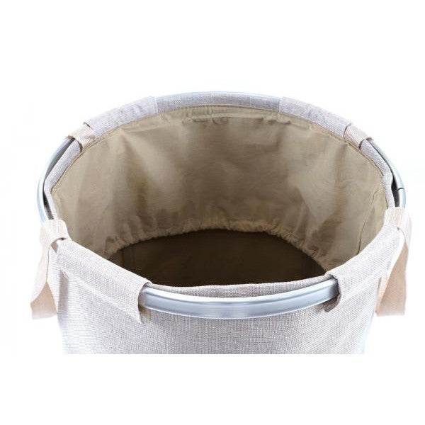Wäschesammler Wäschekorb Wäschesack Wäschebehälter mit Kordelzug, Henkel 65l ~ beige - Palo24