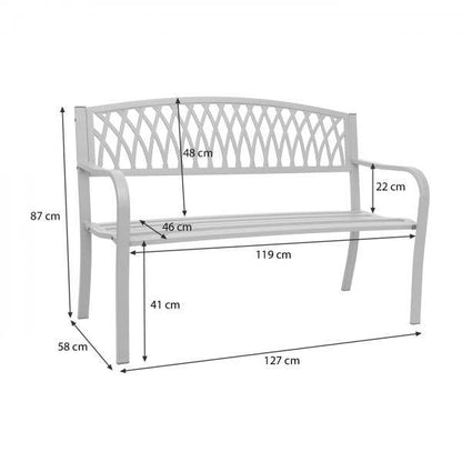 Gartenbank HWC-F45, Bank Parkbank Sitzbank, 2-Sitzer pulverbeschichteter Stahl ~ schwarz - Palo24