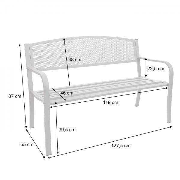 Gartenbank HWC-F52, Bank Parkbank Sitzbank, 2-Sitzer pulverbeschichteter Stahl ~ braun - Palo24