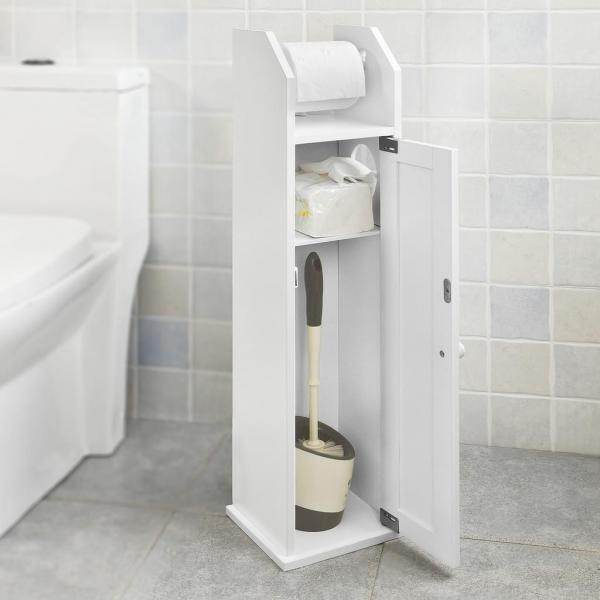Toilettenpapierhalter | Toilettenpapier Aufbewahrung | Badezimmerschrank Weiss - Palo24