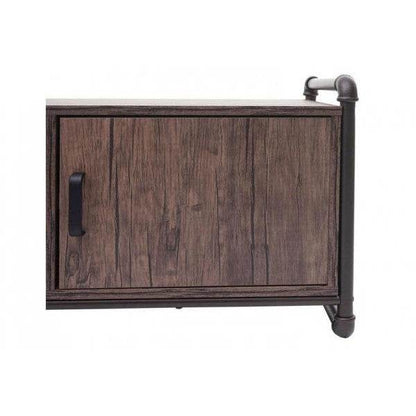 TV-Rack Fernsehtisch Lowboard, Industrie-Design 3D-Struktur Staufach braun - Palo24